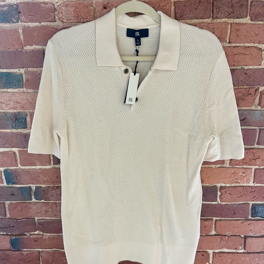 Banana Republic Men’s Cream Polo Shirt Classic Knit